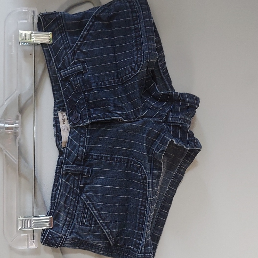 Vintage pinstripe jean shorts